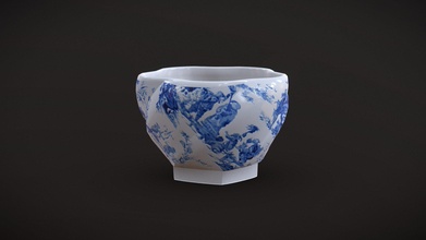 traditional chinese tea ceremony cup - buy royalty free 3d model xaeon drink ancient japan asia china cultural heritage culture asian dish drinking oriental tradition ceremonial dinasty blue leaves japanese 3d print model - Mito3D
