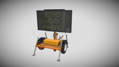traffic message signboard - buy royalty free 3d model rocz3d bb16e4b 3d print model - Mito3D