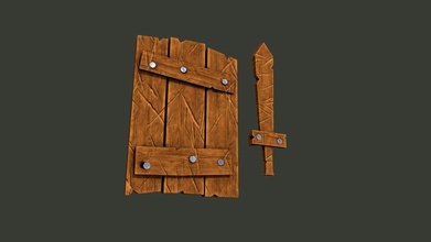 training wooden sword shield - 3d model eugeen ae54a79 3d print model - Mito3D