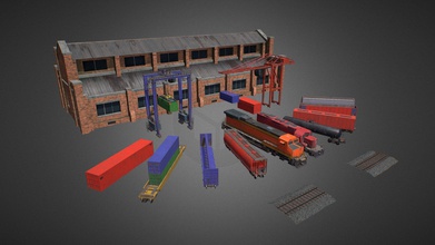 trains pack game dev - 3d model cg duck cg duck e11da77 trains pack game dev description model pack consists 14 models trains pack perfect pack any kind industrial environments railway stations technical details features 2 train models 7 train cars models 2 container models 2 crane models 6 roads parts 2 rails parts 1 building demonstration level need install substance plugin textures imported substance archive not rigged texture sizes 1024x1024 - 16 2048x2048 - 80 substance plugin generated textures collision yes generated convex collision vertex count 44 29340 lod no number meshes 22 number materials material instances 21 materials 0 material instances number textures 96 intended platforms desktop - trains pack game dev - 3d model cg duck cg duck e11da77