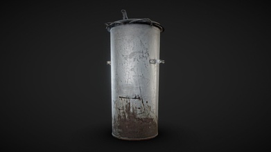 trash can photogrammetry low poly model - buy royalty free 3d domen96 0e0d151 based scan pbr textures scanned agisoft iphone 8 3d print model - Mito3D