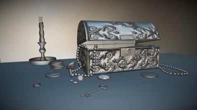 treasure - 3d model tjohnson12 9118755 project created weekly cg challenge 3d print model - Mito3D
