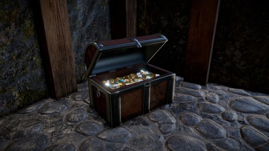 treasure chest - download free 3d model mantas stankaitis mansta9 1808e74 game ready asset animations static open closed opening closing not appearing disapearing notification 3d print model - Mito3D