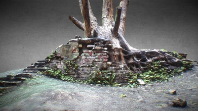 arbre racines brique destruction 3d modèle fête 000da46 3d print model - Mito3D