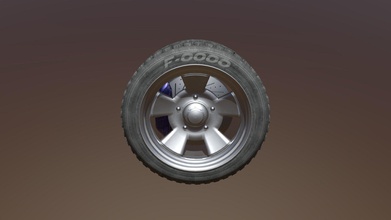 truck wheel - 3d model mattsdawe dfac9e2 modeled textured class assignment 3d print model - Mito3D