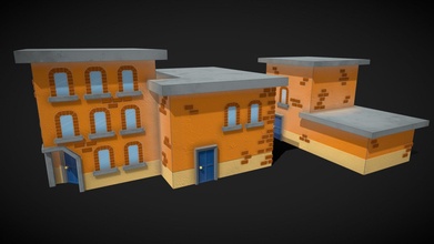tv-world town buildings - download free 3d model parelaxel 6b4708d 3d print model - Mito3D