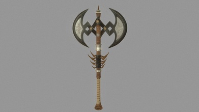 twinblade- axe - buy royalty free 3d model beautyoftechnology d2435fa 3d print model - Mito3D