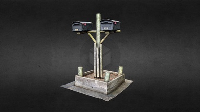 two mailboxes - download free 3d model stevetalkowski 0e62d80 my reconstruction generated photogrammetry software 3df zephyr v5000 processing 38 images 3d print model - Mito3D