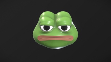 graça Pepe Comprar realeza livre 3d modelo xaeon verde esculpir base malha triste meme rã sapo sente cabeça memes kek rãs elogio homem 3d print model - Mito3D