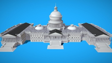 united capitol poly - buy royalty free 3d model omg3d white exterior unreal federal washington congress dc senate engine presidential omg trump goverment lowpoly house usa building 3d print model - Mito3D