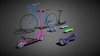 urban personal transport cartoon simple style - buy royalty free 3d model vitamin btrseller 2d3cc8b models skateboard electric scooter hoverboard longboard roller skates bicycle trend objects design illustration application presentation tip if desired number polygons can reduced zip contains 1 max 3dsmax 2016 uv materials blend fbx obj gltf 20 author hopes your creativity ps created software &lsquo blender 3d&rsquo gnu general public license gpl 3d print model - Mito3D