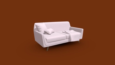 vanilla musk ibilly fabric 2 seater sofa - buy royalty free 3d model interior interiormodel f691606 3d print model - Mito3D