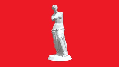 venus milo low poly stylized - buy royalty free 3d model ritordp c3cb779 sculpture printable can used drawing practice interior decoration stand diameter 52 cm height 118 files stl obj fbx 3d print model - Mito3D