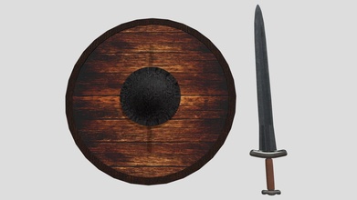 viking sword & shield object free poly - download 3d model acbradio ce3db14 3d print model - Mito3D