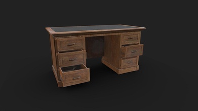 Clásico escritorio comprar realeza gratis 3d modelo Thiago ferraro tiagoferraro objeto oficina madera retro antiguo clásico mueble mesa sucio activo juego interior 3d print model - Mito3D