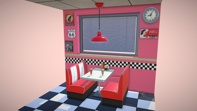 vintage diner booth - 3d model kantor3d c061f1f hey there personal project i&rsquo ve been working recently improve my knowledge game-ready asset creation well getting practice substance painter & designer portrays colorful american scenery around 1950s hope you like 3d print model - Mito3D