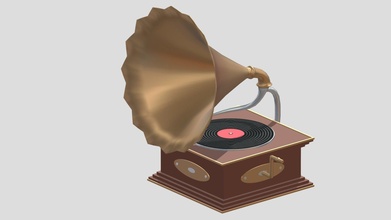 vintage gramophone - buy royalty free 3d model philip storm xingyun777 device sound rust retro electronics antique classic audio platter record vinyl stainless phonograph lowpoly poly design decoration 3d print model - Mito3D