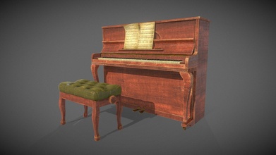 vintage piano hi-poly - 3d model micha rudowski elyandel 3a7bd01 3d print model - Mito3D
