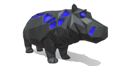 voronoi hippo - buy royalty free 3d model jambul agungnurani 9a9ddd4 3d print model - Mito3D