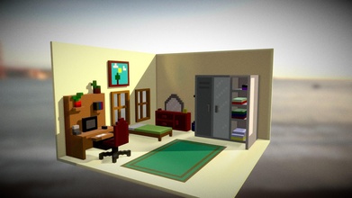 voxel bed room - download free 3d model yulafl bisk vi yulaflibiskuvi 30a37b0 3d print model - Mito3D