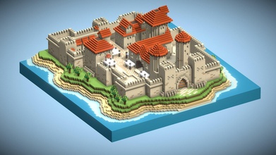 voxel castle - buy royalty free 3d model shubbak3d 4e6a159 3d print model - Mito3D