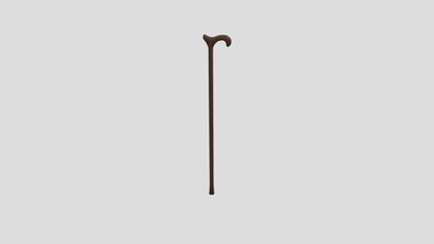 walking stick - buy royalty free 3d model edplus 4c7076d subdivision level 1 non-mirrored textures 1024 x two colors texture dark grey wooden materials formats stl obj fbx dae origin located handle-center polygons 13400 vertices 6702 hope you enjoy 3d print model - Mito3D