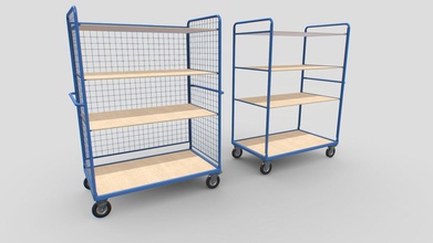 warehouse trolley pack 1 - buy royalty free 3d model 32cm 16db367 industrial trolleys based real ones wheels come separate parts case they need animated comes set pbr 4096p textures including albedo normal roughness metalness ao suitable factories hangars warehouses construction sites trucks etc realistic scale trolley1 8000 verts 15000 tris trolley2 7000 14000 3 lods levels included lod0 lod1 6000 lod2 3000 lod3 1000 3d print model - Mito3D