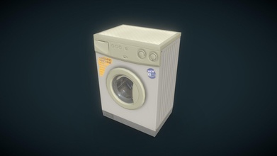 máquina de lavar roupa preparado para o jogo pbr 4k - comprar royalty free 3d modelo ligul3d ligul 7accc08 low poly antigo pronta uso motores adequado interior visualização 3d print model - Mito3D