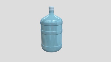 water bottle - buy royalty free 3d model edplus fee863e subdivision level 0 non-mirrored textures 1024 x three colors texture multiple light blue materials 2 cap formats stl obj fbx dae origin located bottom-center rigged polygons 15276 vertices 7642 hope you enjoy 3d print model - Mito3D