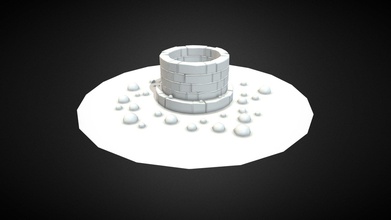 water well - download free 3d model zyrokhd d325bfc lowpoly out textures 3d print model - Mito3D
