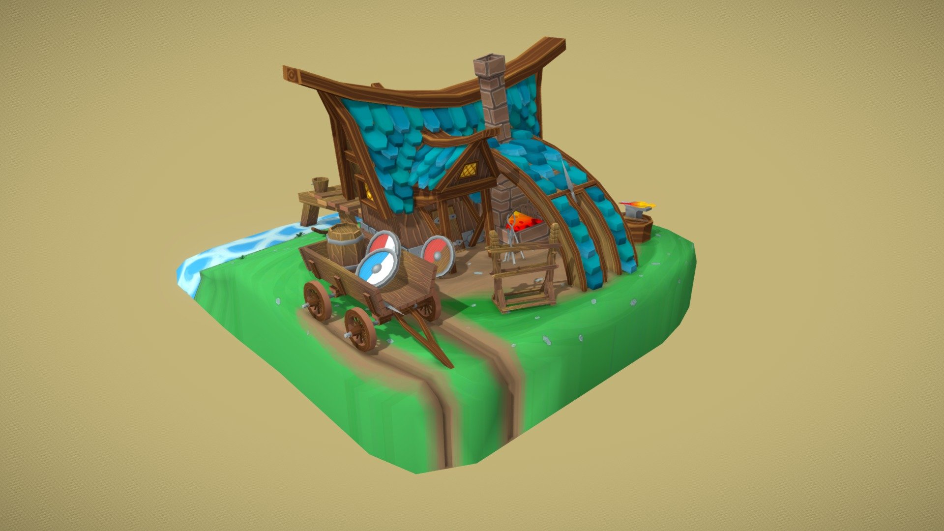 6209e89 wayland forge - 3d model nathangoffin viking Demirci atama oyunu 1 sanat dae benim 3D print model - Mito3D