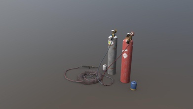 welding set - 3d model potuznikmira 571a0a3 inludes two pressure tanks hoses aiming get under 5k tris within 3d print model - Mito3D