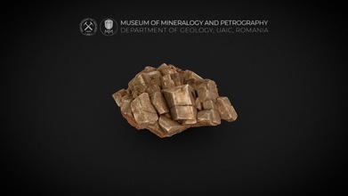 well-formed cluster orthoclase crystals - 3d model museum mineralogy petrography uaic mineralogypetrographymuseum d9ee034 3d print model - Mito3D