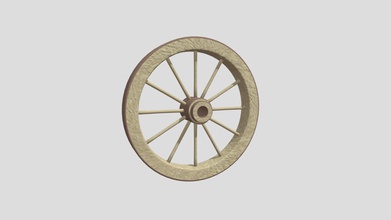 wheel - buy royalty free 3d model edplus 1fcf23b subdivision level 0 non-mirrored textures 1024 x 2984 two colors texture brown light materials 2 wood metal formats stl obj fbx origin located middle-center polygons 24784 vertices 12416 hope you enjoy 3d print model - Mito3D