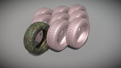wheel tire pack - 3d model slav0stas 44e1548 contains eight models corner chamfers subsurf-smoothing also example there one textures 3d print model - Mito3D