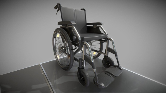 cadeira rodas low poly versão Comprar realeza livre 3d modelo vis all roda texturas assento quebrado perna sentar hospital blender 3dhaupt pobre médico 3d print model - Mito3D