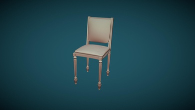 blanc classique de la chaise en bois - modèle 3d savanek 904d3dc créé 3ds max élégant look sculpté motifs présents jambes couleur blanche salle à manger bureau 3d print model - Mito3D
