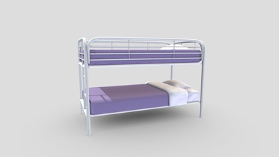 white metal bunker bed - buy royalty free 3d model 3dia fa275a9 3d print model - Mito3D