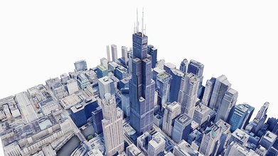 willis tower chicago scan map building - buy royalty free 3d model asen asensio ea5dff4 3d print model - Mito3D