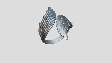 wings ring - buy royalty free 3d model kdesigns angel gold wing 3d print model - Mito3D