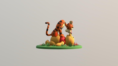 Winnie pooh Tigre baixar livre 3d modelo abacaxi sonolento 4b7a4d4 3d print model - Mito3D