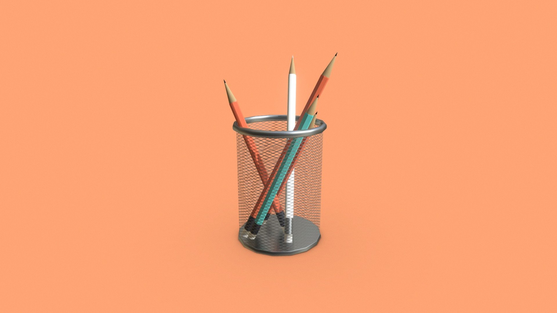 wire mesh pencil holder - buy royalty free 3d model steele steelefrau 19601cc domestic reminiscing 90s-00s 1 low poly geometry 2 subdivision smoothing friendly quad 3 ready rendering 3D print model - Mito3D