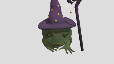 wizard frog - download free 3d model ifuzehostage 56744d0 3d print model - Mito3D