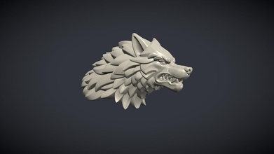 wolf head - buy royalty free 3d model skazok beast mammal statue canine fir carnivora sculpture 3d print model - Mito3D