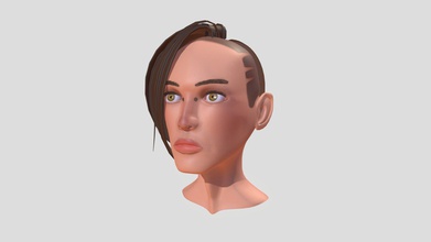 woman head - human topology practice 3d model btft e93dce8 first attempt some proper after taking another course cg cookie all textures made hand blender gave up ear probably do studies later 3d print model - Mito3D