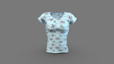 women t-shirt - buy royalty free 3d model radju b934aac low-poly polygon count 4274 vertices 4363 texture map 4k normal ambient occlusion 2k contains only quads available multiple formats obj ma fbx uv mapped non-overlapping have also uploaded hight poly mesh so you can build your own low ao maps 3d print model - Mito3D