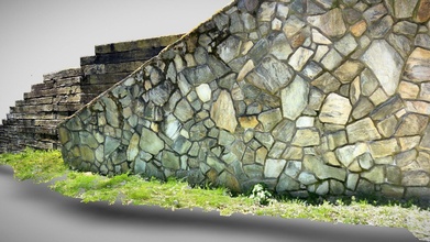 wood & stone retaining wall - 3d model everypoint 3b0c17d 3d print model - Mito3D