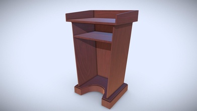 Odun kürsü satın almak telif Bedava 3d model we3do giovanny tiyatro ayakta durmak sahne mobilya konferans podyum toplantı pbr texturing kilise 3d print model - Mito3D