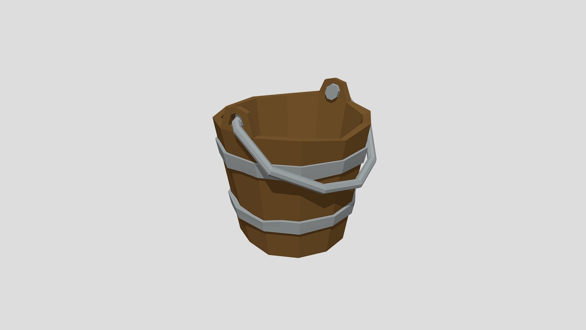 wooden bucket - lowpoly download free 3d model blendev hugo859859 e7dd2ed logiciel blender create 3D print model - Mito3D