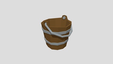 wooden bucket - lowpoly download free 3d model blendev hugo859859 e7dd2ed logiciel blender create 3d print model - Mito3D